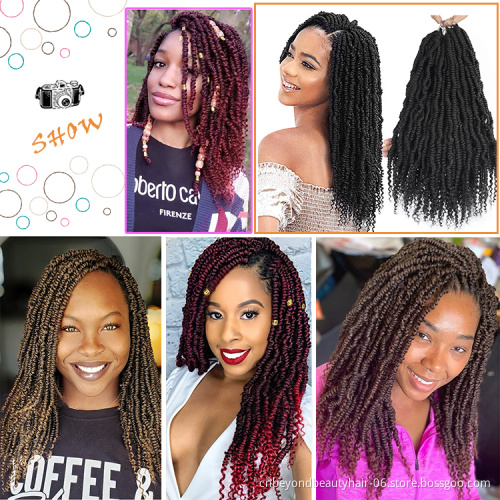 Wholesale Brown Toyotress bomb twist crochet braids hair cheap passion twist Pre looped for Black women